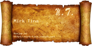 Mirk Tina névjegykártya